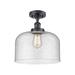 Innovations Lighting X-Large Bell 8 Inch 1 Light Semi Flush Mount - 916-1C-BK-G74-L-LED