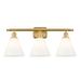 Innovations Lighting Bruno Marashlian Ballston Cone 28 Inch 3 Light Bath Vanity Light - 516-3W-WPC-GBC-82-LED