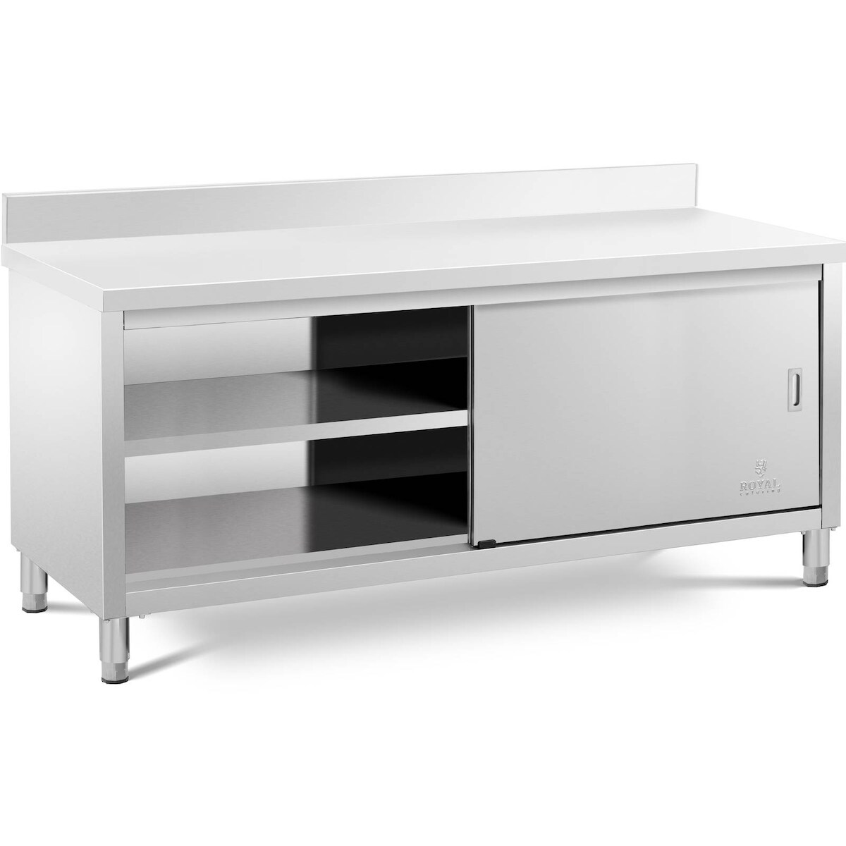 Royal Catering Edelstahl-Arbeitsschrank - ECO - 200 x 60 cm - 500 kg - Aufkantung - Image