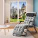 JTANGL Premium Lawn Recliner Folding Portable Chaise Lounge w/ Detachable Cushion Zero Gravity Chair, in Gray/White | Wayfair K16ZDC-N24ZT002