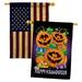 Breeze Decor Happy Pumpkins 2-Sided Polyester 40 x 28 in. House Flag in Black/Orange | 40 H x 28 W in | Wayfair BD-HO-HP-112049-IP-BOAA-D-US09-BD