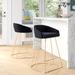 Etta Avenue™ Sienna 25.5" Counter Stool Upholstered/Velvet/Metal in Black | 31.25 H x 20.25 W x 19.5 D in | Wayfair