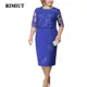 Rimiut-Robe de soirée en dentelle bleue grande taille 5XL 6XL pour femme tenue élégante été