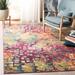 White 36 x 0.29 in Indoor Area Rug - Ivy Bronx Vansickle Abstract Fuchsia/Gold Area Rug | 36 W x 0.29 D in | Wayfair