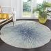 Blue/White Round 9' Area Rug - Wrought Studio™ Faustina Abstract Royal/Ivory Area Rug | Wayfair CF4C063A5AAA40C6B42D5C00FC54C083