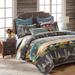 Millwood Pines Maile Black Bear Lodge Reversible Quilt Set Cotton in Blue/Brown/Gray | Full/Queen | Wayfair GL-1608EBSQ