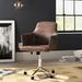 George Oliver Saddle Task Chair Faux Leather/Upholstered in Brown | 35 H x 23.5 W x 23.5 D in | Wayfair 782EE4B16C6D4944BCF237F5A02CF397