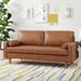 Zipcode Design™ Fiorillo 69.68" Square Arm Loveseat Faux Leather in Brown | 33.07 H x 69.68 W x 31.69 D in | Wayfair