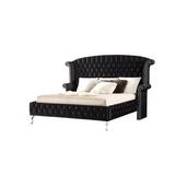 Willa Arlo™ Interiors Jason Tufted Low Profile Standard Bed Upholstered/Velvet, Wood in Black | 66 H in | Wayfair D9C97F8797F84A88AD2CB1162058FF8A