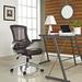 Porch & Den Williamsburg Mesh Back & Leatherette Seat Office Chair by Modway Faux /Upholstered/Mesh in Gray/Brown | Wayfair EEI-210-BRN