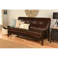 The Twillery Co.® Stratford Full 80" Wide Futon & Mattress Faux Leather/Wood/Solid Wood in Red | 37 H x 80 W x 31 D in | Wayfair