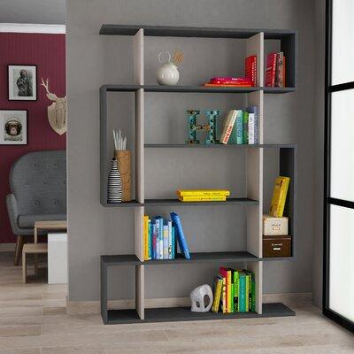 Solid Wood Geometric Bookcase, Wade Logan Etagere Bookcases