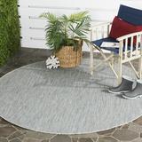 Blue 63 x 0.25 in Area Rug - Wade Logan® Arneshia Power Loom Gray/Navy Indoor/Outdoor Rug | 63 W x 0.25 D in | Wayfair