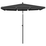VidaXL Outdoor Umbrella Height Adjustable Parasol Patio Garden Sunshade Steel Metal in Gray | 55.12 W x 82.68 D in | Wayfair 315545