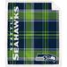 Seattle Seahawks Team 50'' x 60'' Plaid Ultra Fleece Sherpa Throw Blanket