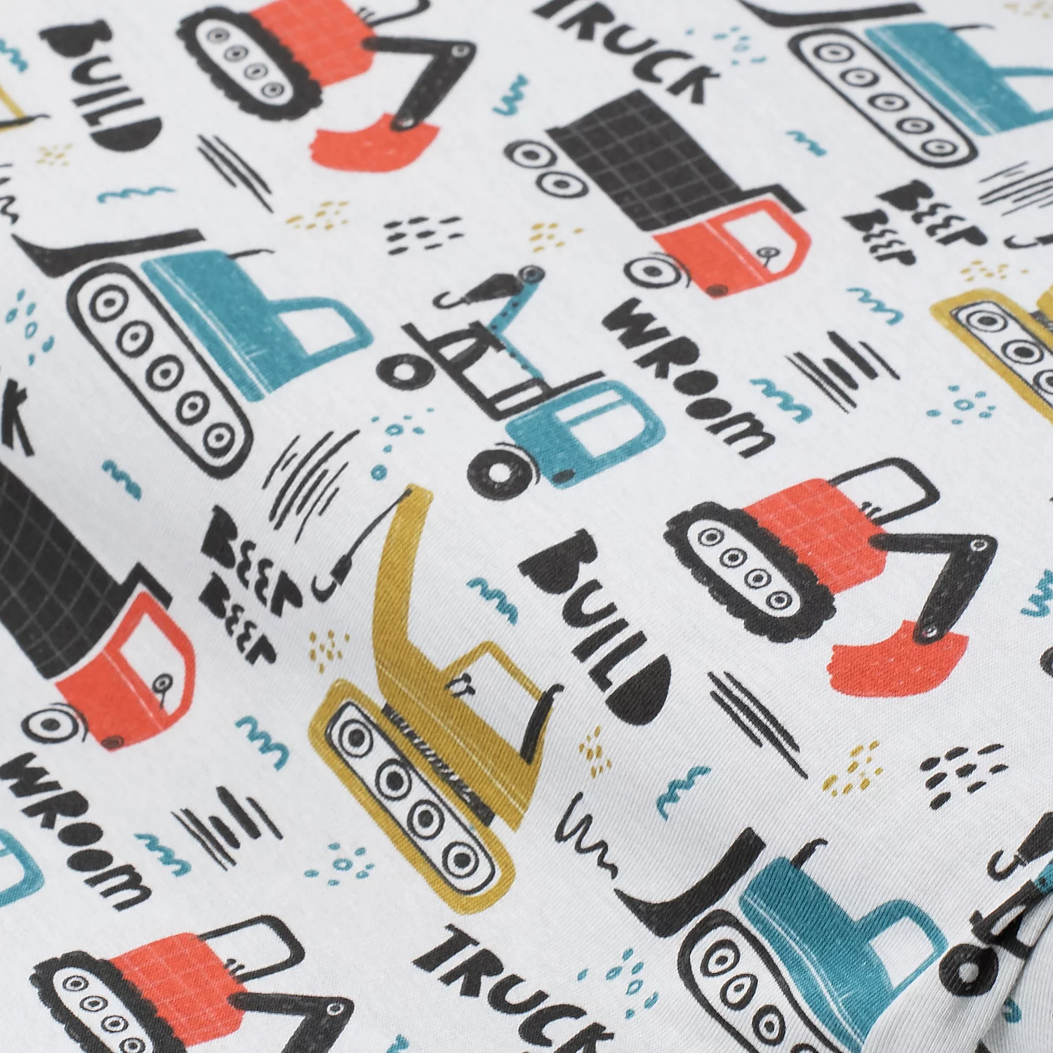 Baumwolljersey Baufahrzeuge mit Elasthan, grau-color Image