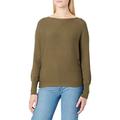 ONLY Damen Kurzer Strickpullover | Knitted Basic Stretch Sweater | Langarm Shirt U-Boot ONLADALINE, Farben:Olive, Größe:L