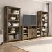 Tall Farmhouse TV Stand with 2 Bookcases by Bush Furniture