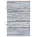White 24 x 0.25 in Area Rug - Dash and Albert Rugs Denim Striped Hand-Woven Area Rug Polyester/Cotton | 24 W x 0.25 D in | Wayfair DA1678-23