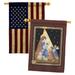 Breeze Decor 2-Sided Polyester 40 x 28 in. House Flag in Blue/Brown/Yellow | 40 H x 28 W in | Wayfair BD-NT-HP-114091-IP-BOAA-D-US12-PL