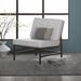 Lounge Chair - Ivy Bronx Vanwyk 30.5" Wide Tufted Lounge Chair Faux Leather in White/Brown | 34.5 H x 30.5 W x 29 D in | Wayfair