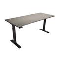 Inbox Zero Dormody Height Adjustable Standing Desk Wood/Metal in Gray/Black | 72 W x 30 D in | Wayfair 5DB1F01ABBBA49E69EA35E3D043B579E