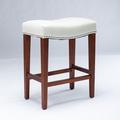 Red Barrel Studio® Solid Wood Bar & Counter Stool Wood/Upholstered/Leather in White | 26.1 H x 19.8 W x 13.1 D in | Wayfair