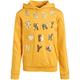 DKNY Girls Sweatshirt - Fleece Pullover Hoodie with Kangaroo Pocket, Size Large, Mustard