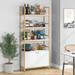 Modern Etagere Bookshelf with 4-Tier Shelves,Bookcase with Door