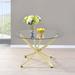 Coaster Furniture Beckham Brass and Clear Round Dining Table