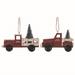 Transpac Wood Multicolor Christmas Truck with Tree Ornaments Set of 2