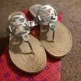 Tory Burch Shoes | Fabulous Pair Of Miller Silver Tory Burch Sandals | Color: Silver | Size: 9