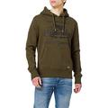 Superdry Men's Military Graphic Hood Sweatshirt, Black Olive Grit, S