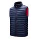 MMOOVV Men's Gilets Zip Turtleneck Body Warmer Winter Classic Waistcoat Outwear Casual Coat Vest With Zipper Pockets(Blue,L)