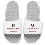 Men's ISlide White Florida State Seminoles Split Bar Slide Sandals