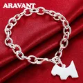 Aravant-Bracelets chien en argent 925 pour femme bijoux fantaisie accessoires