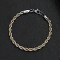 Bracelet torsadé en acier inoxydable pour hommes largeur 5MM couleur or titane chaîne à