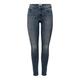 ONLY Damen Skinny Fit Jeans | Normal Waist Denim Stretch Hose | Bleached Used Design ONLWAUW, Farben:Dunkelblau, Größe:XS / 32L