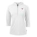 Women's Cutter & Buck White Texas Longhorns Virtue Eco Pique 3/4 Sleeve Half-Zip Pullover Hoodie