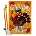 Ornament Collection Thanksgiving 2-Sided Polyester 40 x 28 in. Flag Set in Black/Red/Yellow | 40 H x 28 W in | Wayfair