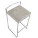 Wade Logan® Brieon Bar & Counter Stool Upholstered, Stainless Steel in Gray | 27 H x 17.5 W x 16 D in | Wayfair 823DA89252AC43D5BEF3C650D4D398F4