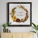 August Grove® Pumpkin in Fall Wreath - Picture Frame Textual Art on Canvas Canvas, Solid Wood | 20 H x 20 W x 1.5 D in | Wayfair