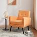 Armchair - George Oliver Charrie 26" W Tufted Polyester Armchair Polyester in Orange | 33.2 H x 28.7 W x 26 D in | Wayfair