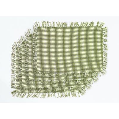 HOMESPUN FRINGED Placemats 4 PK13X19 by LINTEX LINENS in Sage