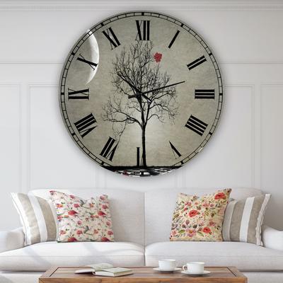 Inevitable Large Cottage Wall Clock by Designart in Black