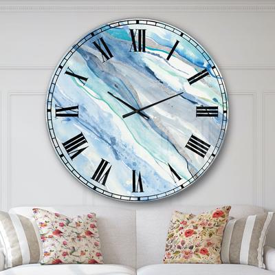 Blue Silver Spring Ii Modern Wall Clock by Designa...
