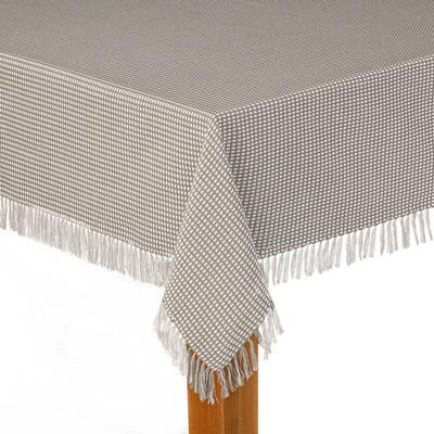 Wide Width Homespun Check Woven Tablecloth by LINTEX LINENS in Gray (Size 60