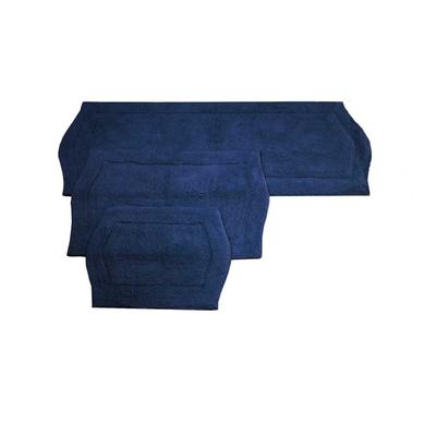Waterford 3 Piece Set Bath Rug Collection by Home Weavers Inc in Navy