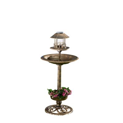 Solar Bird Bath by BrylaneHome in Bronze Bird Feeder