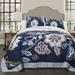 Lush Décor Aster Quilt Navy 3Pc Set by Lush Décor in Navy (Size FL/QUE)